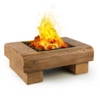 Venkovní ohniště s grilem dřevěného vzhledu