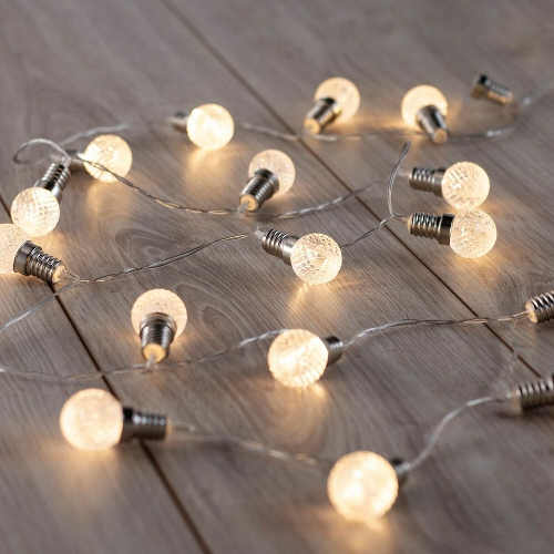 DecoKing Světelný řetěz Kuličky teplá bílá 20 LED