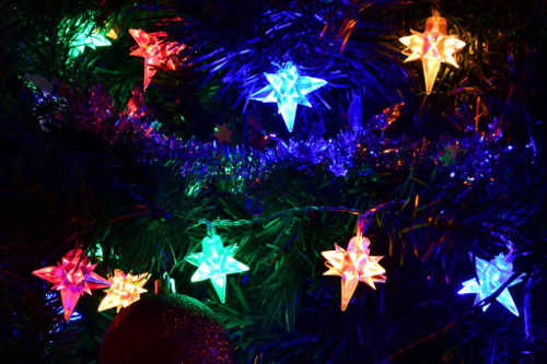 Svítící vánoční hvězdy na stromeček