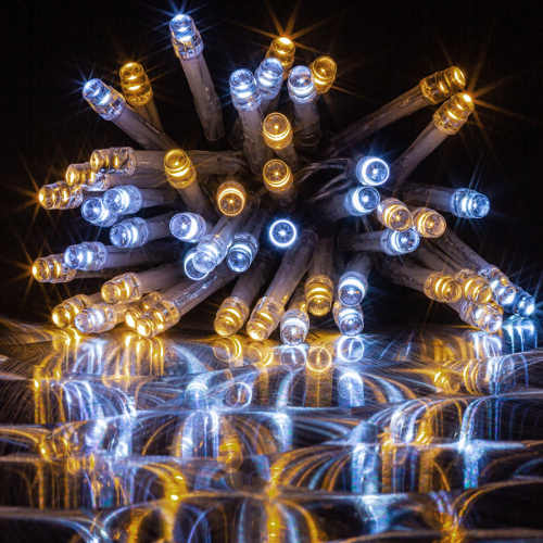 Vánoční svítící řetěz teplé i studené bílé LED diody
