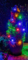 Barevný vánoční světelný řetěz na zahradu