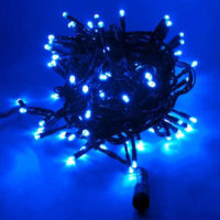 Prodloužitelný modrý světlený vánoční řetěz