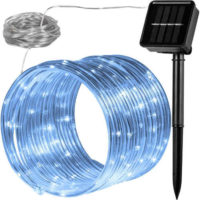 Venkovní solární světelná hadice se 100 LED diodami