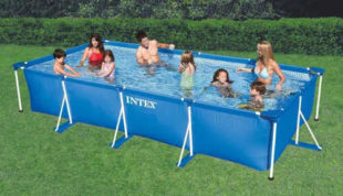 Obdelníkový nadzemní bazén Intex Frame Family 4,5 x 2,2 x 0,84 m s kartušovou filtrací
