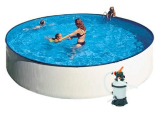 Menší plechový nadzemní bazén na zahradu GRE Splash 2,4 x 0,9m