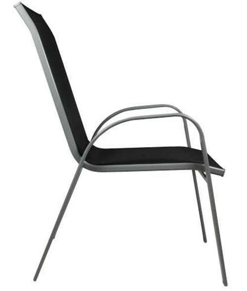 Kovová zahradní židle s černým polstrováním