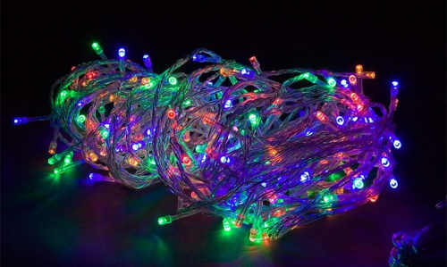 Barevný světelný vánoční řetěz délka 5 metrů