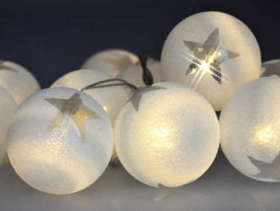 LED řetěz vánoční koule s hvězdičkami