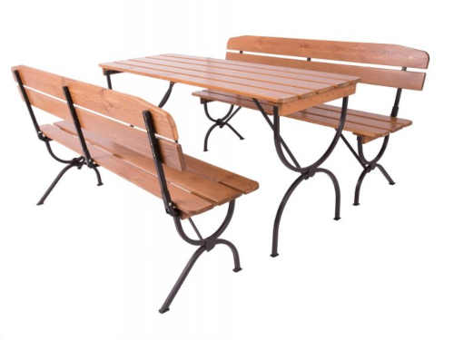 dřevěný stůl + 2 lavice