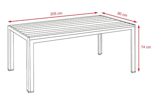 Velký WPC zahradní stůl délka 2 m